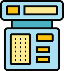 Poster - Subway ticket device icon. Outline Subway ticket device vector icon for web design isolated on white background color flat