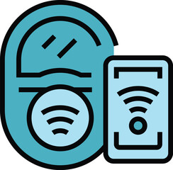 Poster - Subway wireless ticket icon. Outline Subway wireless ticket vector icon for web design isolated on white background color flat