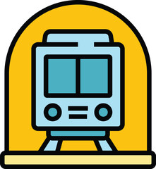 Poster - subway metro train icon. outline subway metro train vector icon for web design isolated on white bac