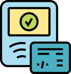Poster - Metro ticket monitor icon. Outline Metro ticket monitor vector icon for web design isolated on white background color flat