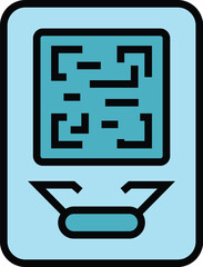 Poster - Metro ticket qr code icon. Outline Metro ticket qr code vector icon for web design isolated on white background color flat