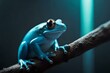 Niebieska żaba na drzewie