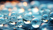 Leinwanddruck Bild - Green Hydrogen water element bubble artificial reflection	

