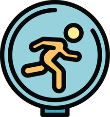 Poster - Runner data icon. Outline Runner data vector icon for web design isolated on white background color flat