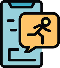 Poster - Runner smartphone icon. Outline Runner smartphone vector icon for web design isolated on white background color flat