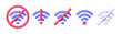 No wifi set in 3d style. Internet network. Mobile phone vector. Global network connection concept. Online communication concept. Vector illustration design