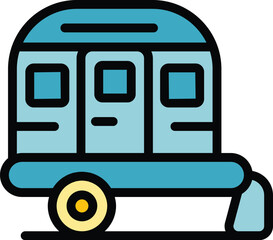 Poster - campsite trailer icon. outline campsite trailer vector icon for web design isolated on white backgro