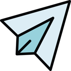 Poster - Paper plane icon. Outline Paper plane vector icon for web design isolated on white background color flat