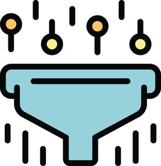 Poster - Marketing funnel icon. Outline Marketing funnel vector icon for web design isolated on white background color flat