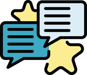 Poster - Chat management icon outline vector. Work job. Business project color flat