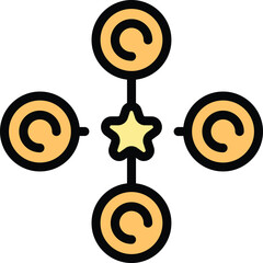 Poster - Management scheme icon outline vector. Project teamwork. Job project color flat