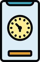 Poster - Smartphone manager icon outline vector. Job project. Online office color flat