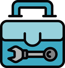 Poster - Repair air conditioner box icon. Outline Repair air conditioner box vector icon for web design isolated on white background color flat