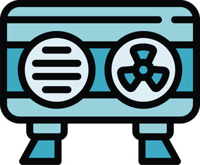 Poster - Repair air conditioner outdoor icon. Outline Repair air conditioner outdoor vector icon for web design isolated on white background color flat