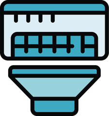 Poster - Repair air conditioner install icon. Outline Repair air conditioner install vector icon for web design isolated on white background color flat