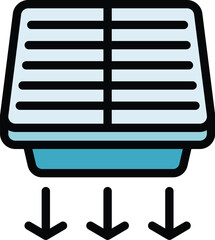 Poster - Repair air conditioner net frame icon. Outline Repair air conditioner net frame vector icon for web design isolated on white background color flat