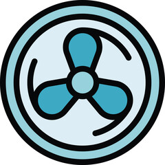 Poster - Repair air conditioner fan rotation icon. Outline Repair air conditioner fan rotation vector icon for web design isolated on white background color flat