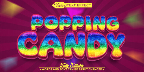 Wall Mural - Colorful Popping Candy Vector Editable Text Effect Template