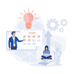 Poster - creative flat design for web banner. business workflow, flat modern vector illustration