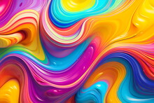 Swirls Of Colorful Paint Liquid Mixing Background Texture Made With Generative Ai	