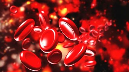 Wall Mural - red blood cells. beautiful scientific background. 3d rendering.