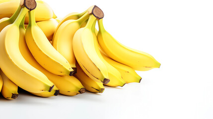 Wall Mural - Fresh bananas on a white background
