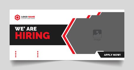 we are hiring job vacancy cover header banner minimal job vacancy social media layout, we are hiring