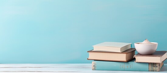 Poster - A stack of books sitting on top of each other created with Generative AI technology