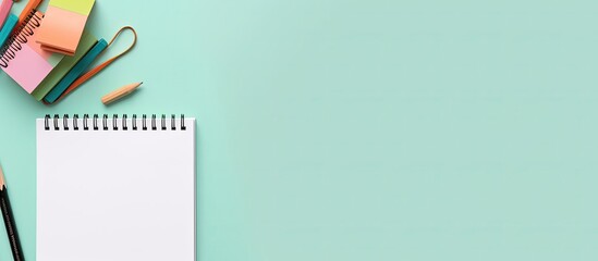 Aufkleber - A notepad, pencils, and markers on a desk created with Generative AI technology