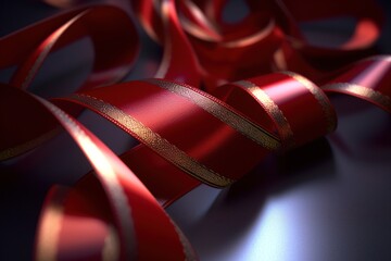 Poster - colored ribbon close up. generated by AI.