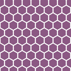 Poster - abstract monochrome geometric purple hexagon pattern art.