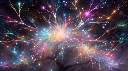 Wall Mural - fireworks in the night
