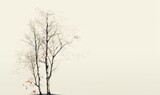 Fototapeta Dmuchawce -  a tree with no leaves in a field with a sky background.  generative ai