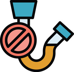Poster - Repair dishwasher broken pipe icon. Outline Repair dishwasher broken pipe vector icon for web design isolated on white background color flat