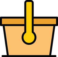 Poster - Take away food basket icon. Outline Take away food basket vector icon for web design isolated on white background color flat