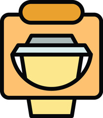 Poster - Take away coffee cup icon. Outline Take away coffee cup vector icon for web design isolated on white background color flat