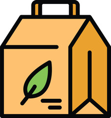 Poster - Take away bio food icon. Outline Take away bio food vector icon for web design isolated on white background color flat