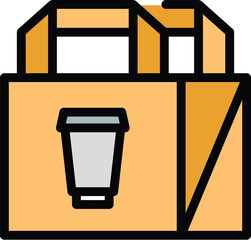 Poster - Take away food paper bag icon. Outline Take away food paper bag vector icon for web design isolated on white background color flat