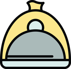 Poster - Take away food pot icon. Outline Take away food pot vector icon for web design isolated on white background color flat