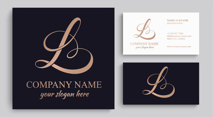 Sticker - L logo. L letter logo template elements. personal monogram. Vector elegant logo. letter L logo design letter L luxurious