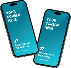 Wall Mural - smartphone mockup space black | fully editable file, replaceable screen, separated shadow and backgr