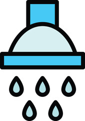 Poster - Shower head plumbing icon. Outline Shower head plumbing vector icon for web design isolated on white background color flat
