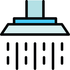 Poster - Shower head element icon. Outline Shower head element vector icon for web design isolated on white background color flat