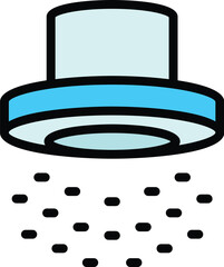 Poster - shower head splash icon. outline shower head splash vector icon for web design isolated on white bac