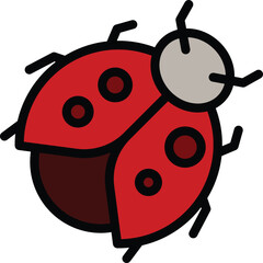 Poster - ladybird child icon. outline ladybird child vector icon for web design isolated on white background 