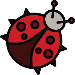 Poster - ladybird fly icon. outline ladybird fly vector icon for web design isolated on white background colo