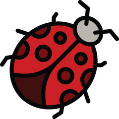 Poster - Ladybird baby icon. Outline Ladybird baby vector icon for web design isolated on white background color flat