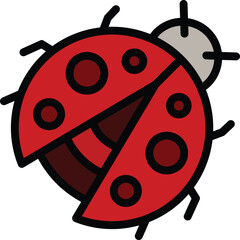 Poster - ladybird adorable icon. outline ladybird adorable vector icon for web design isolated on white backg