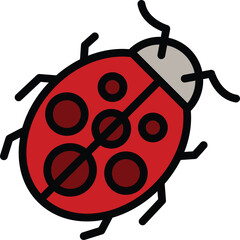Poster - Ladybird wild icon. Outline Ladybird wild vector icon for web design isolated on white background color flat