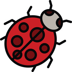 Poster - ladybird macro icon. outline ladybird macro vector icon for web design isolated on white background 